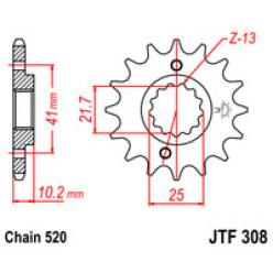 Звездочка передняя JT Sprockets (шаг 520 ) JT JTF308